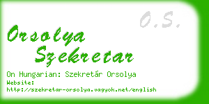 orsolya szekretar business card