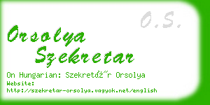 orsolya szekretar business card